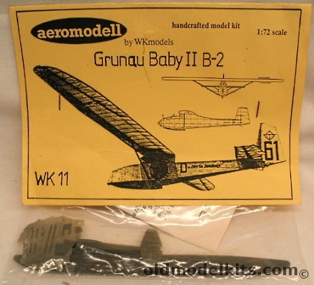 Aeromodell 1/72 Grunau Baby II B-2, WK11 plastic model kit